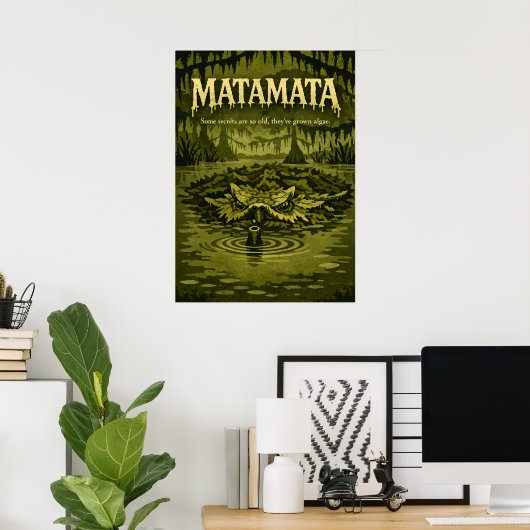 Matamata Swamp Creature Retro Art ポスター (ホームオフィス)
