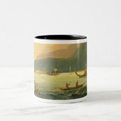 Matavai湾、タヒチ1766年のTahitian戦争のゲラ ツートーンマグカップ (中央)