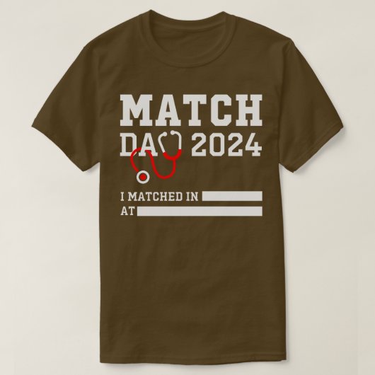 Match Day 2024 Medical Residency NRMP School Gradu Tシャツ (デザイン正面)