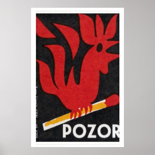 Match Flame Rooster - Matchbox Print - Aesthetic ポスター (正面)