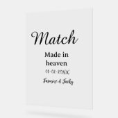 Match made in heaven add name date simple calligra アクリルサイン (傾斜)