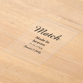 Match made in heaven add name date simple calligra アクリル招待状 (レイダウン)