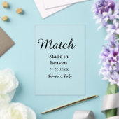 Match made in heaven add name date simple calligra アクリル招待状 (インサイチュ (ウェディング))