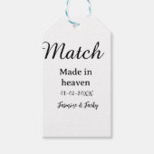 Match made in heaven add name date simple calligra ギフトタグ (正面)