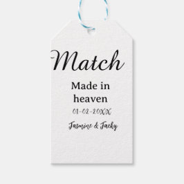 Match made in heaven add name date simple calligra ギフトタグ