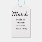 Match made in heaven add name date simple calligra ギフトタグ (裏面)