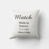 Match made in heaven add name date simple calligra クッション (裏面)