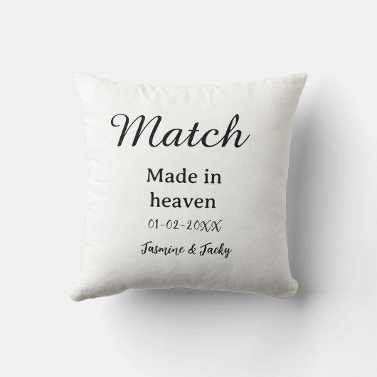 Match made in heaven add name date simple calligra クッション (裏面)