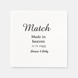 Match made in heaven add name date simple calligra スタンダードカクテルナプキン