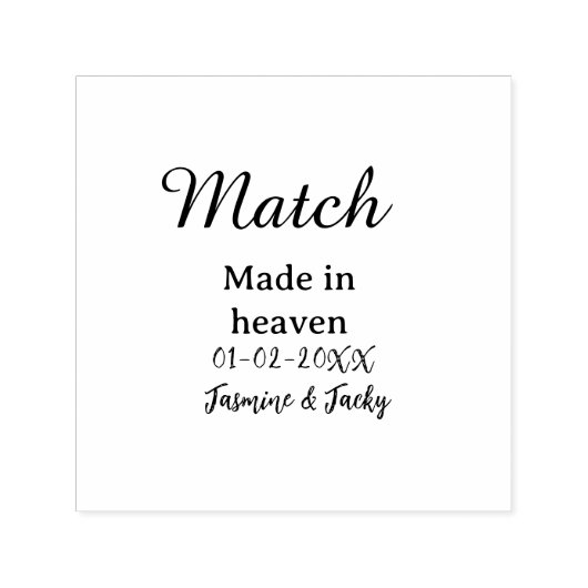 Match made in heaven add name date simple calligra セルフインキングスタンプ (デザイン)