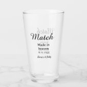 Match made in heaven add name date simple calligra タンブラーグラス (裏面)