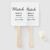 Match made in heaven add name date simple calligra ハンドファン (正面&裏面)