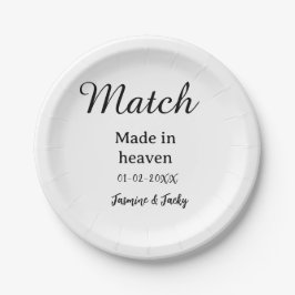Match made in heaven add name date simple calligra ペーパープレート