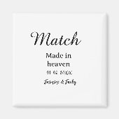 Match made in heaven add name date simple calligra マグネット (正面)