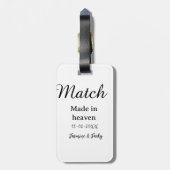Match made in heaven add name date simple calligra ラゲッジタグ (裏面縦)