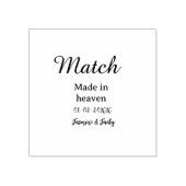 Match made in heaven add name date simple calligra ラバースタンプ (インプリント)