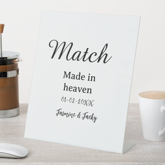Match made in heaven add name date simple calligra 台座サイン (インサイチュ)