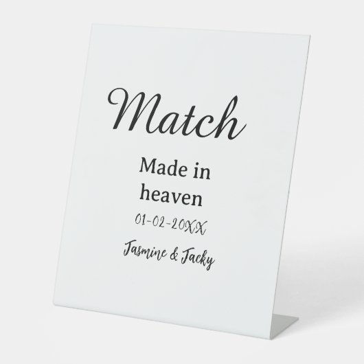 Match made in heaven add name date simple calligra 台座サイン (正面)