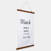 Match made in heaven add name date simple calligra 吊り下げ型タペストリー (傾斜あり)