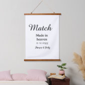 Match made in heaven add name date simple calligra 吊り下げ型タペストリー (寝室)