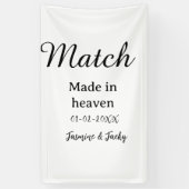 Match made in heaven add name date simple calligra 横断幕 (縦)