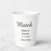 Match made in heaven add name date simple calligra 紙コップ (裏面)