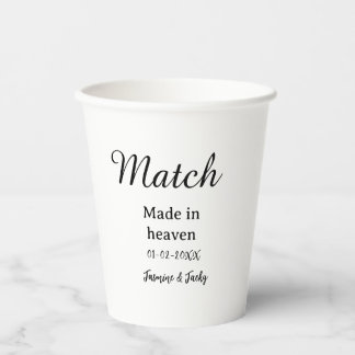Match made in heaven add name date simple calligra 紙コップ
