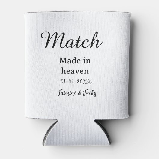 Match made in heaven add name date simple calligra 缶クーラー (正面)