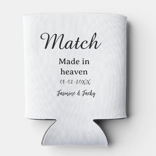 Match made in heaven add name date simple calligra 缶クーラー (裏面)