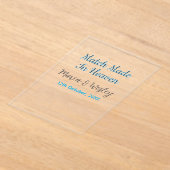 Match made in heaven blue black couple name date アクリル招待状 (レイダウン)