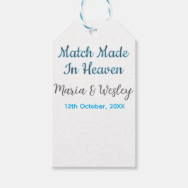 Match made in heaven blue black couple name date ギフトタグ