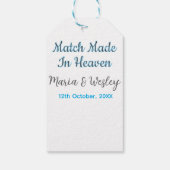 Match made in heaven blue black couple name date ギフトタグ (裏面)