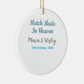 Match made in heaven blue black couple name date セラミックオーナメント (右)