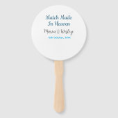 Match made in heaven blue black couple name date ハンドファン (裏面)