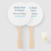 Match made in heaven blue black couple name date ハンドファン (正面&裏面)