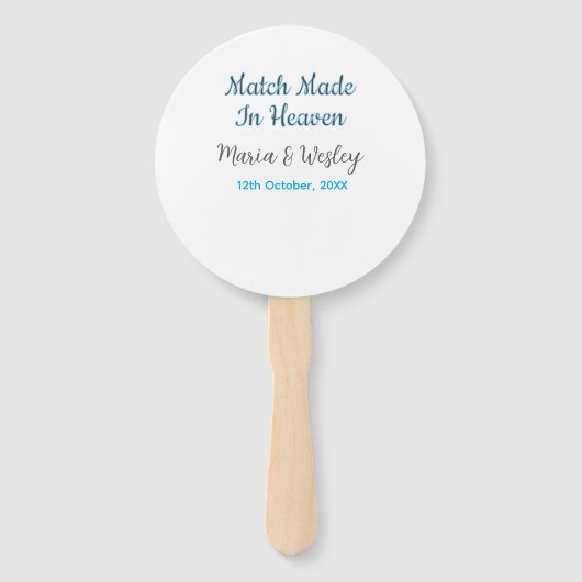 Match made in heaven blue black couple name date ハンドファン (正面)