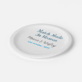 Match made in heaven blue black couple name date ペーパープレート (アングル)