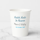 Match made in heaven blue black couple name date 紙コップ (裏面)
