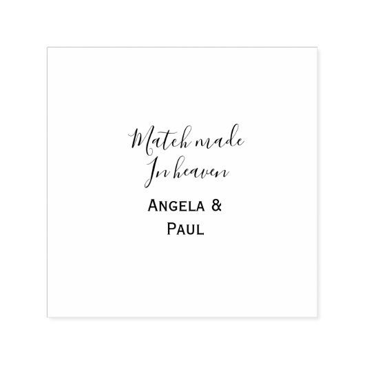 Match made in heaven name couple wedding simple  セルフインキングスタンプ (デザイン)