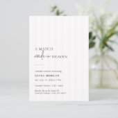 Match Made in Heaven Stripe Bridal Shower Invite 招待状 (スタンド正面)