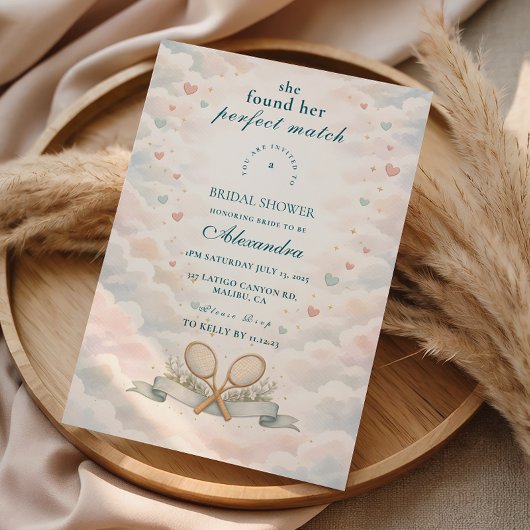 Match Point Tennis Bridal Shower 招待状
