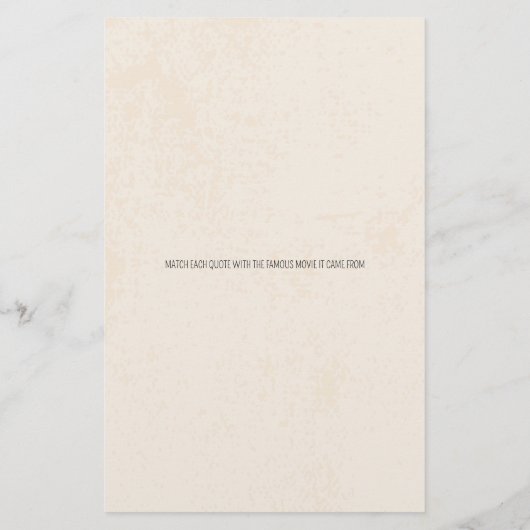 Match the Movie Love引用文結婚のテーブルゲーム (裏面)