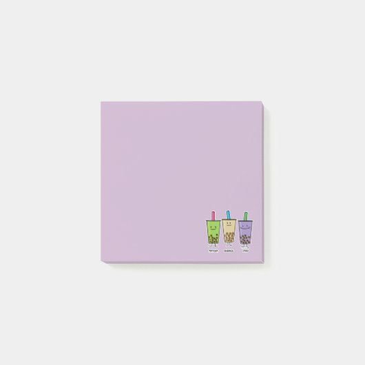 Matchaのbobaの茶緑の飲み物のミルクのタロイモのタピオカJapa ポストイット (正面)