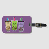 Matchaのbobaの茶緑の飲み物のミルクのタロイモのタピオカJapa ラゲッジタグ (正面横)