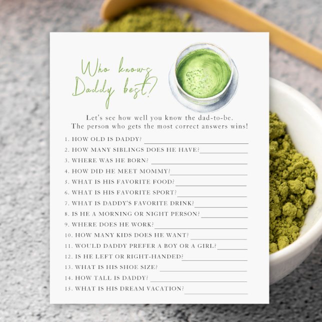 Matcha baby shower - Game Who know daddy 最高の (クリエイターアップロード済み)