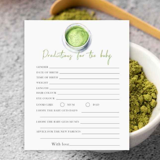 Matcha baby shower - predictions and advice baby (クリエイターアップロード済み)