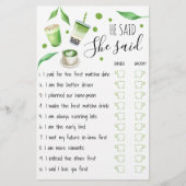 Matcha Bridal Shower Game Card チラシ (正面)