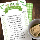 Matcha Bridal Shower Game Card チラシ