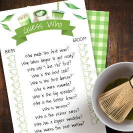 Matcha Bridal Shower Game Card チラシ