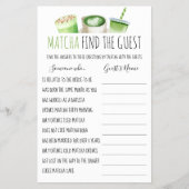 Matcha Bridal Shower Game Find The Guest Card チラシ (正面)